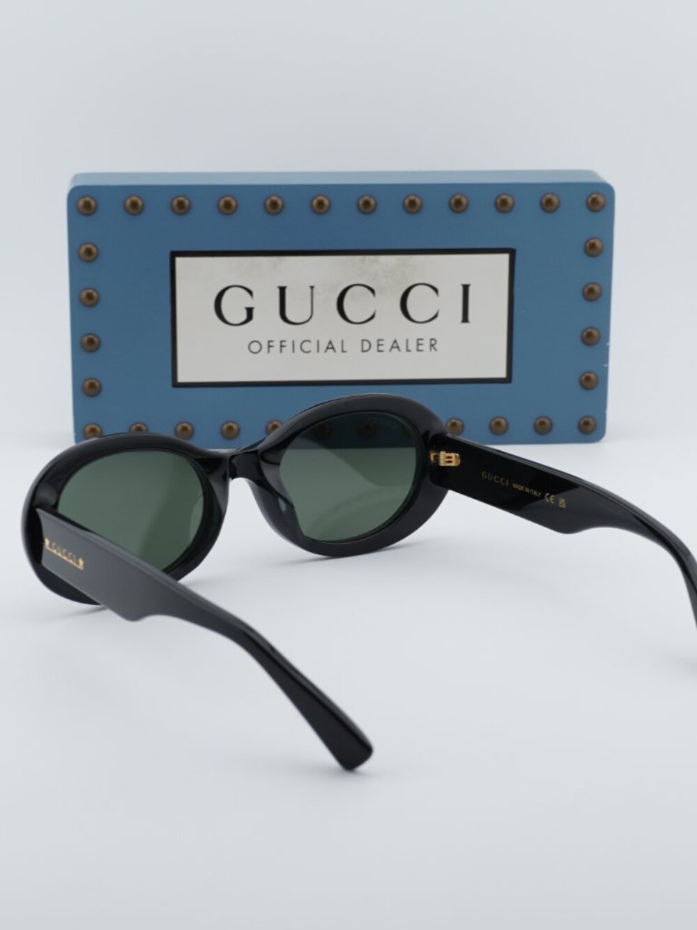 Gucci GG1587SA 001 Oval Sunglasses - Black / Grey - Picture 4 of 11
